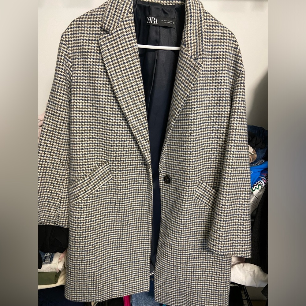 Zara checkered winter coat
